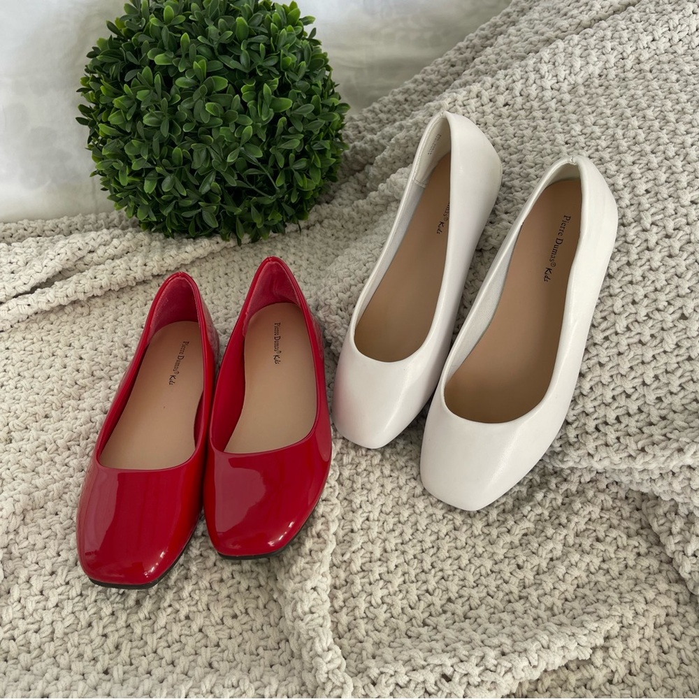 Pierre Dumas Elegant Red and White Dress Shoes Bundle Size 2